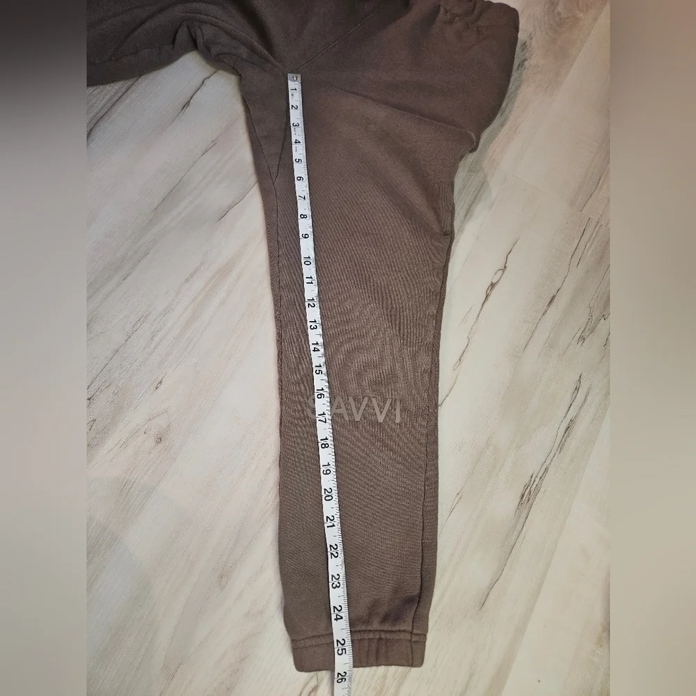 Savvi Truffle Oversized Joggers Womens Medium Fleece Sweatpants Relaxed Lounge - Picture 5 of 11
